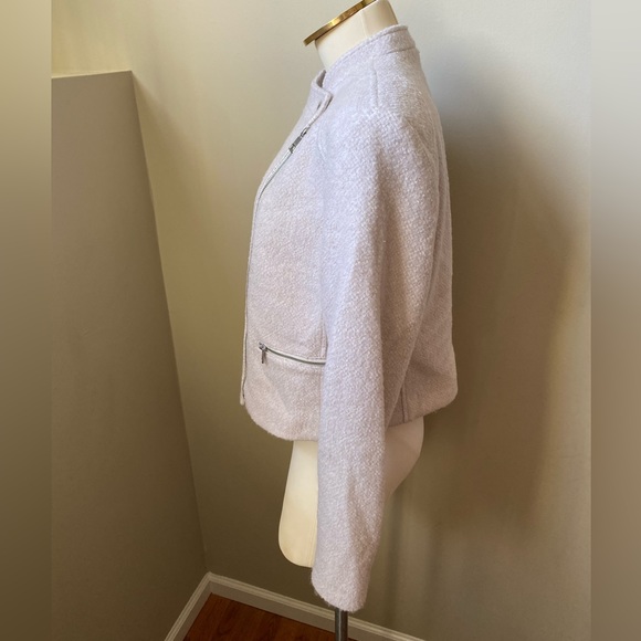 BANANA REPUBLIC Cream Color Wool Moto Jacket | Size Small - Picture 4 of 11